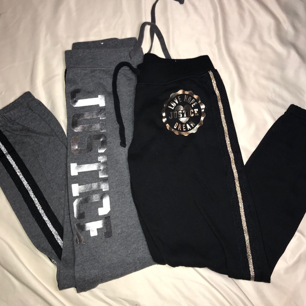 2 pairs of justice sweatpants girls size 10